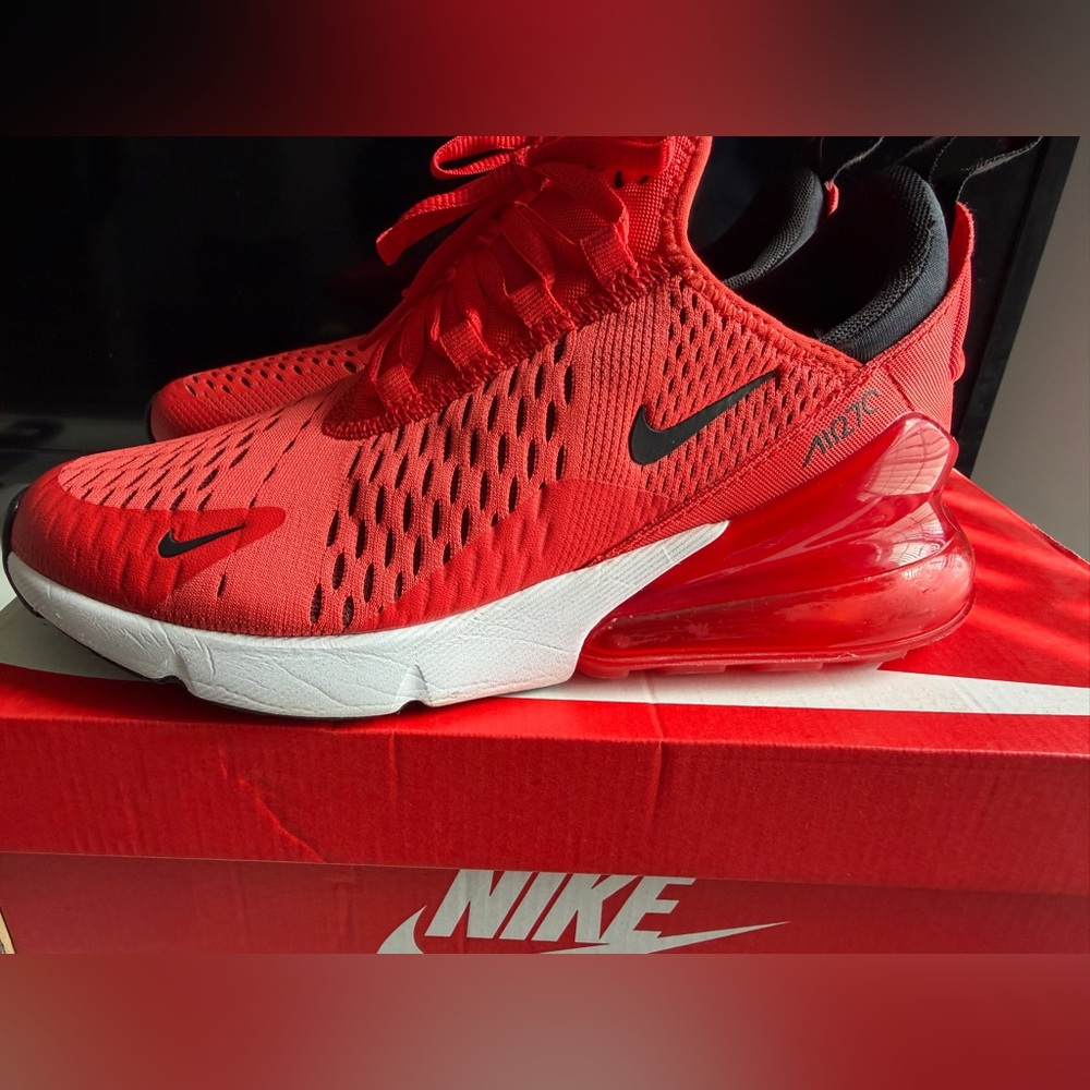 Nike Red and Black Air Max 270 Athletic Sneakers - Picture 2 of 9